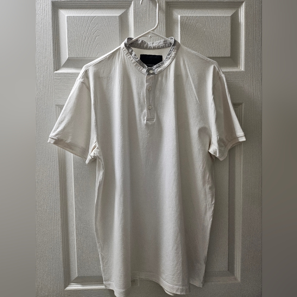 Reserved Men's White Henley Shirt